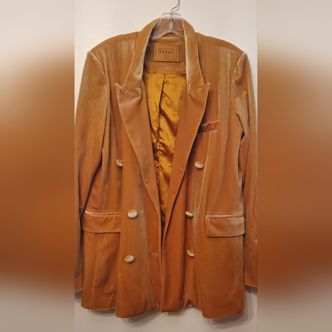 Blank Nyc-Size L - Jacket Double Breasted Velvet/Velour Blazer/Jacket - Lining
